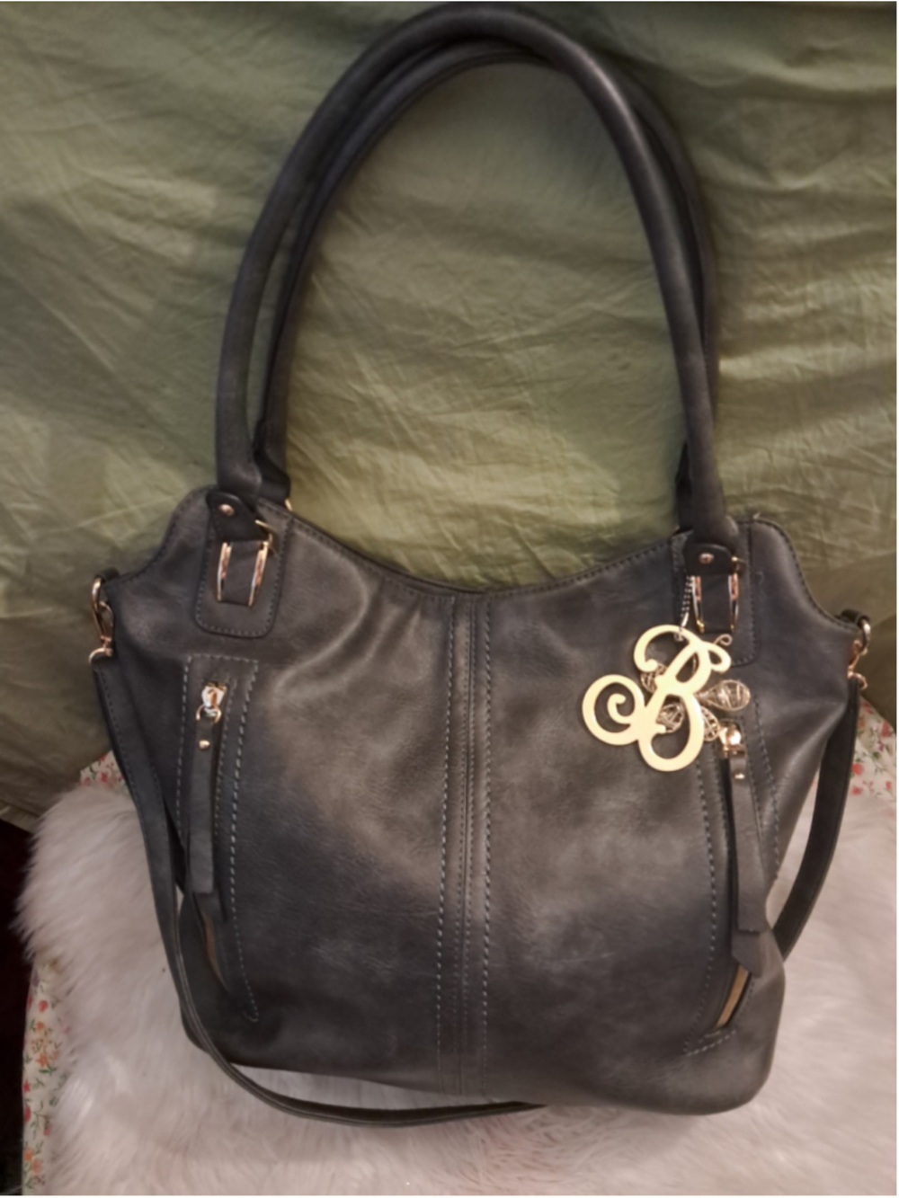 LUXURY ITALIAN INSPIRED DESIGN AUTHENTIC BACIO PEBBLE LEATHER TOTE